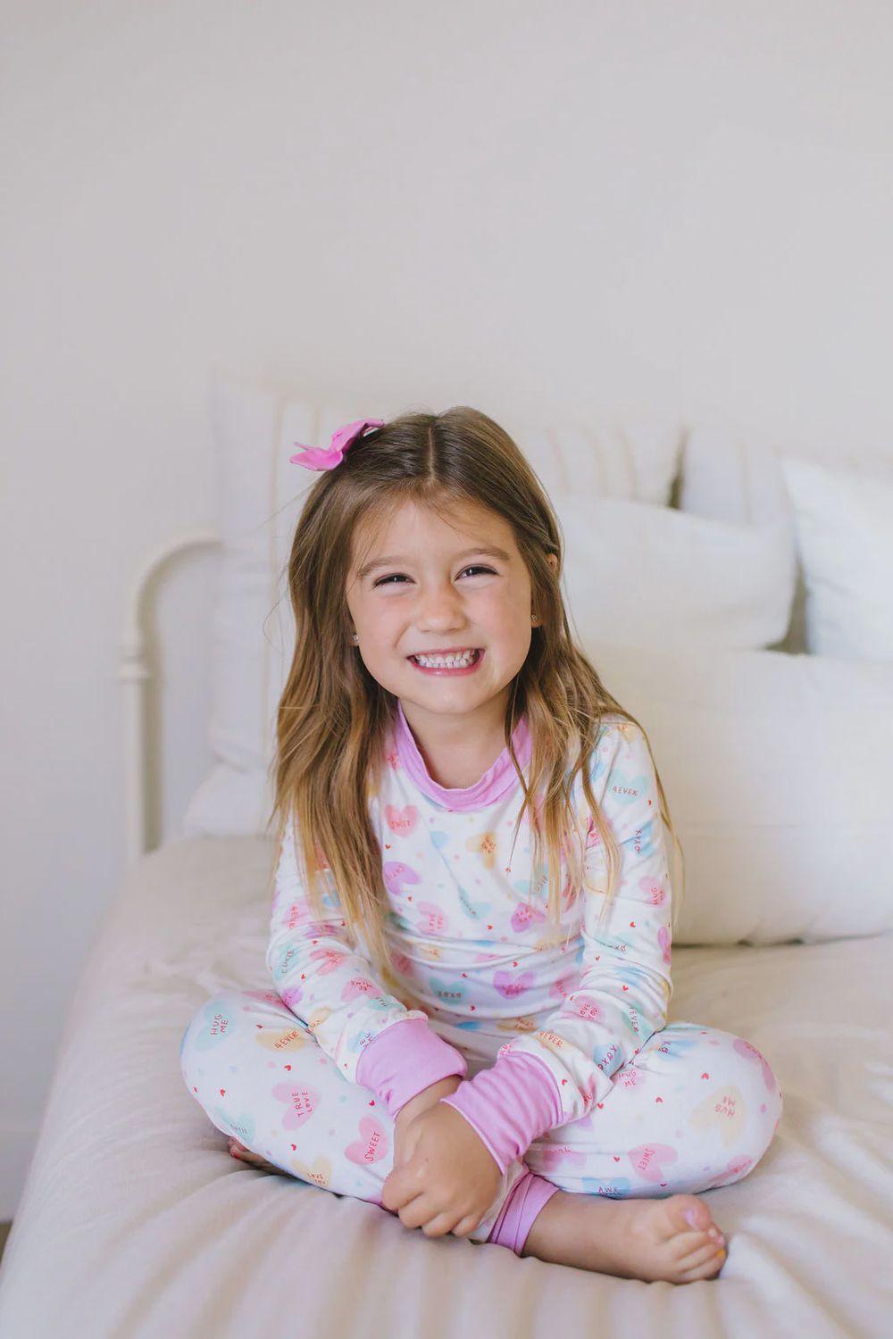 Toddler/Girls Two-Piece Bamboo Pajama - Candy Heart