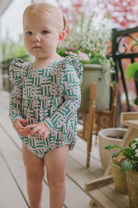 Leah Romper - Wildflower Grid