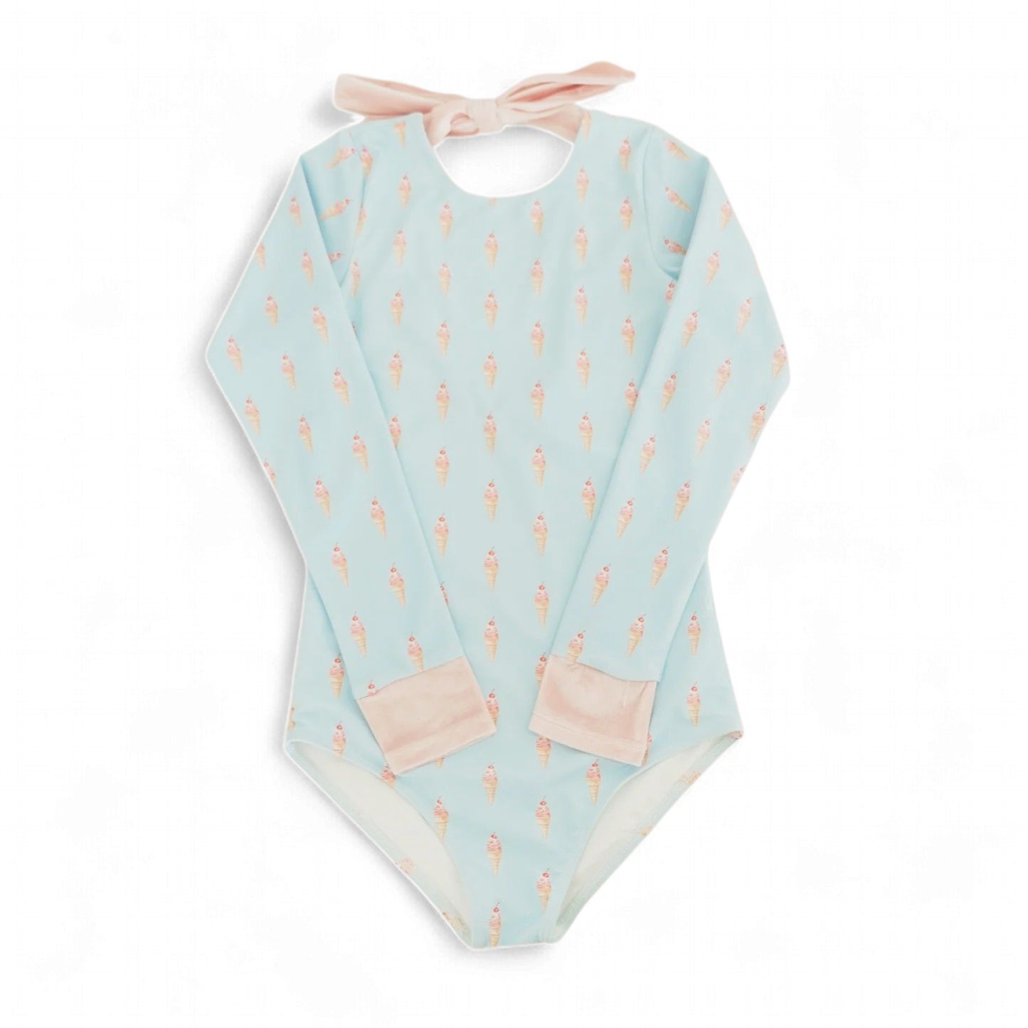 Girls Long Sleeve One-Piece - Cherry Sundae