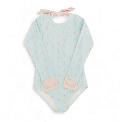 Girls Long Sleeve One-Piece - Cherry Sundae