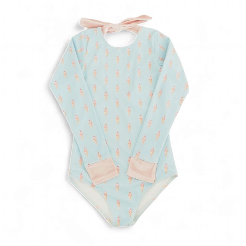 Girls Long Sleeve One-Piece - Cherry Sundae