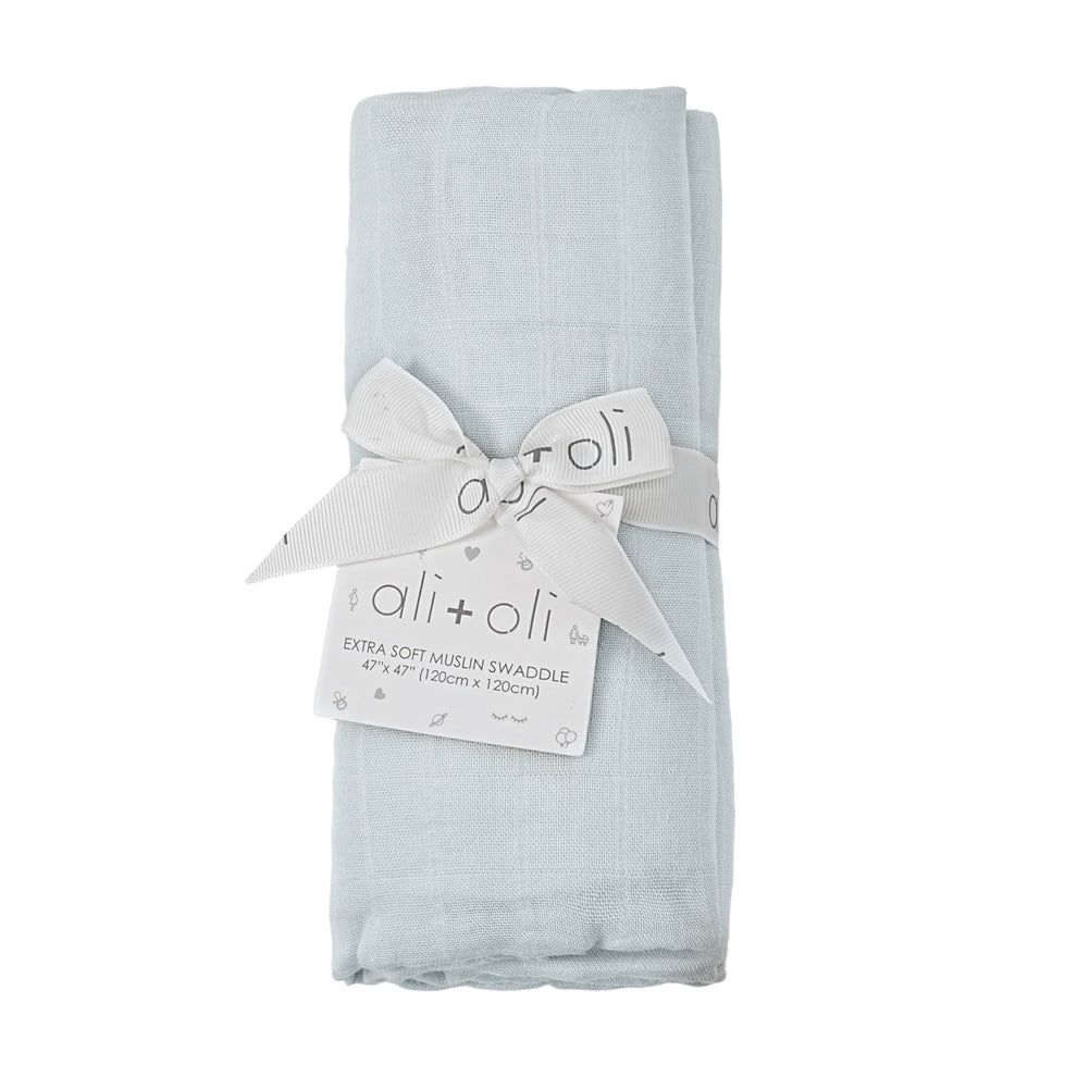 Bamboo Muslin Swaddle Blanket - Misty Sky