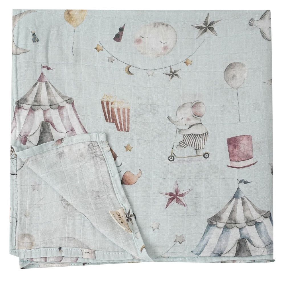 Muslin Swaddle Blanket - Circus