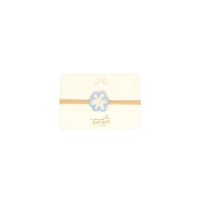 Flower Headband - Natural &amp; Ice Blue