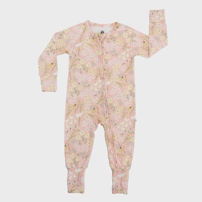 Baby Convertible Zip Pajama - Spring Meadow