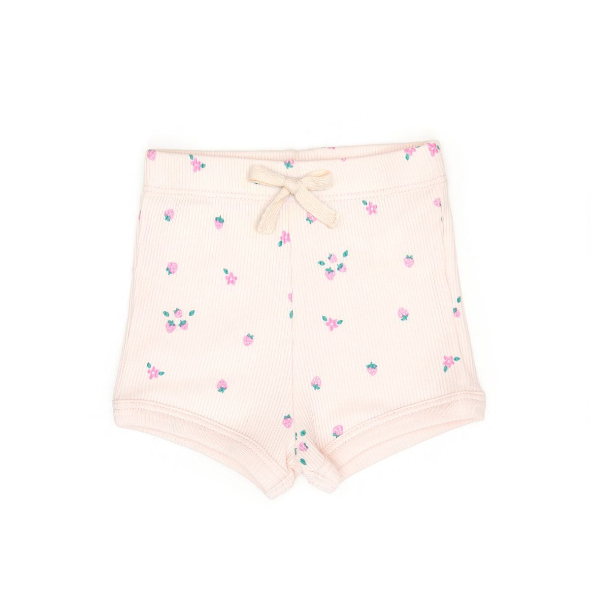 Ribbed Short - Light Pink Strawberries