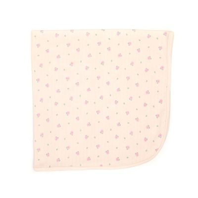 Pointelle Blanket - Light Pink Flowers