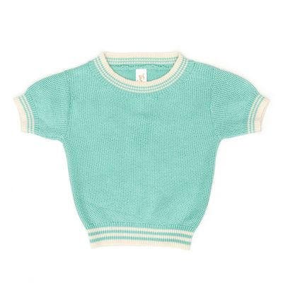 Mason Top -Sea Aqua &amp; Natural