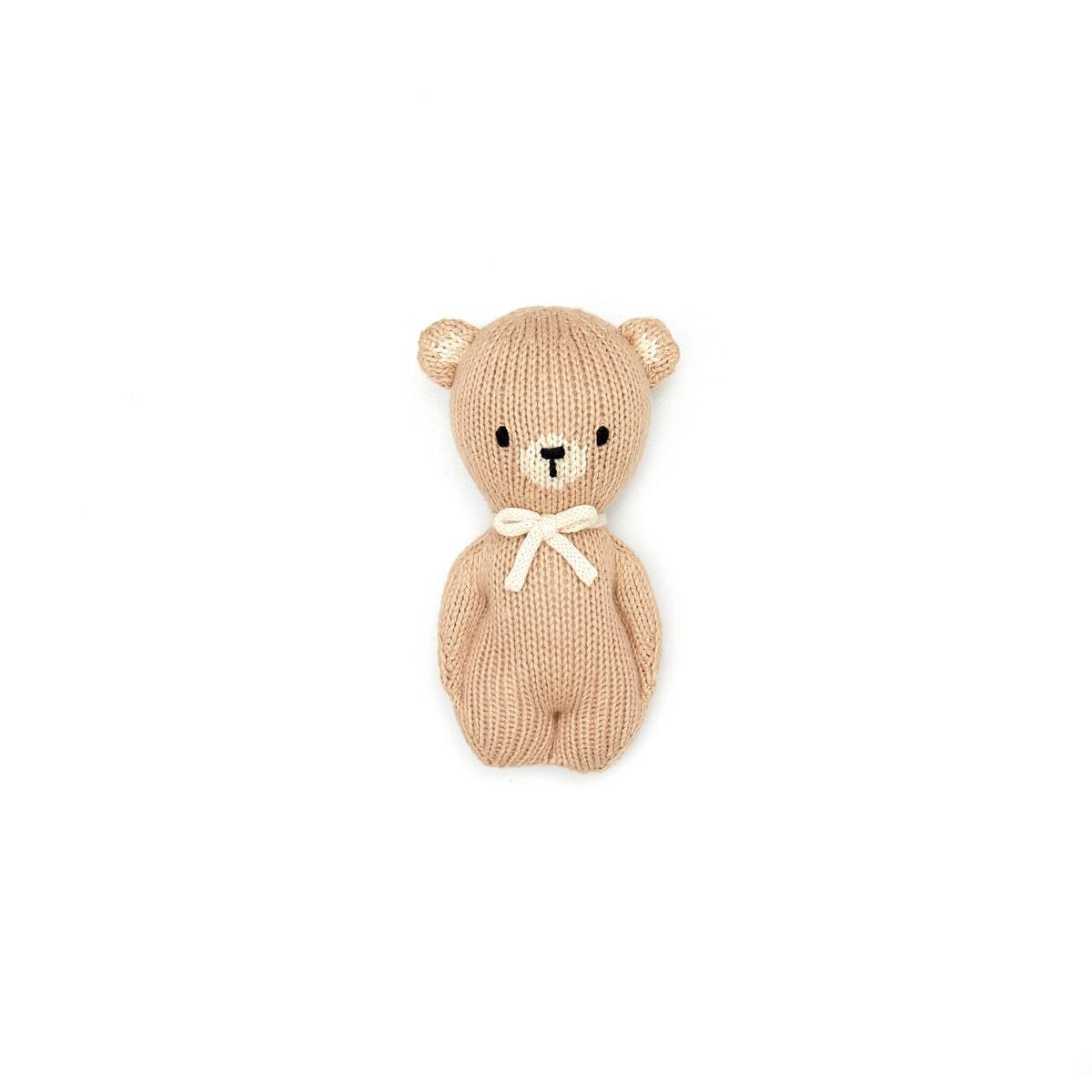 Bear Rattle 5.5" - Beige &amp; natural