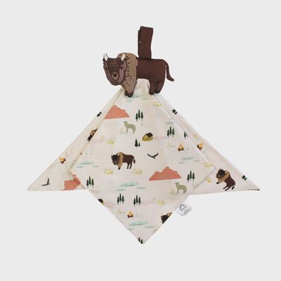 On the Ranch Bison Baby Lovey - Beige/Multi