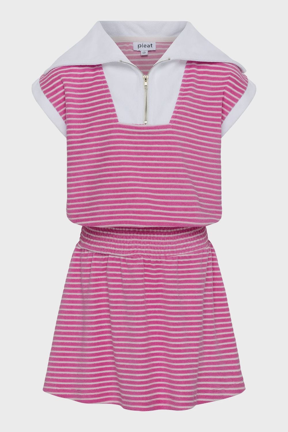Wynne Dress - Pink/White French Terry