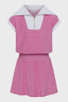 Wynne Dress - Pink/White French Terry