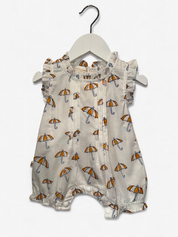 Baby Pintuck Romper - Umbrella