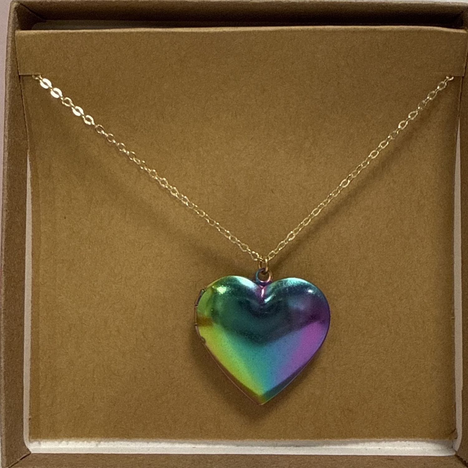 Iridescent Heart Locket