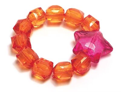 Rock Candy Bracelet - Orange with Hot Pink Star