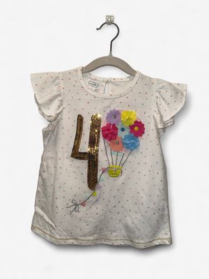 New with Tags - Mud Pie - Short Sleeve Top - 4Y - PWE5009