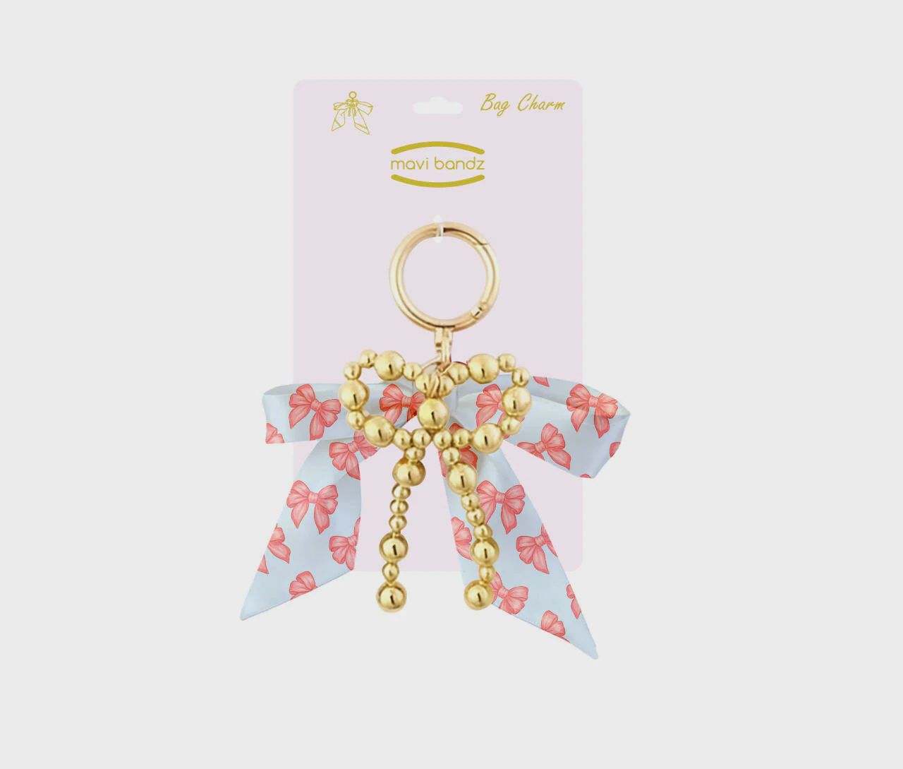 Bag Charm - Blue Bow