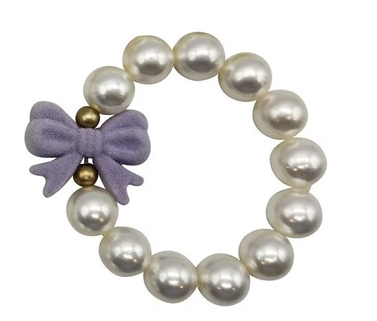 Pearl Bow Bracelet - Lavender