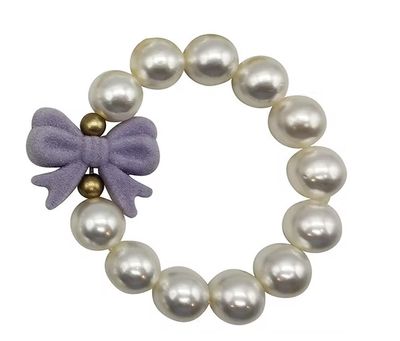 Pearl Bow Bracelet - Lavender