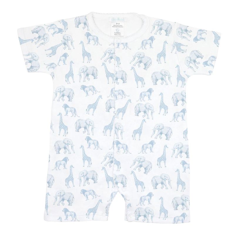 Pima Cotton Shortie Romper - Safari Blue