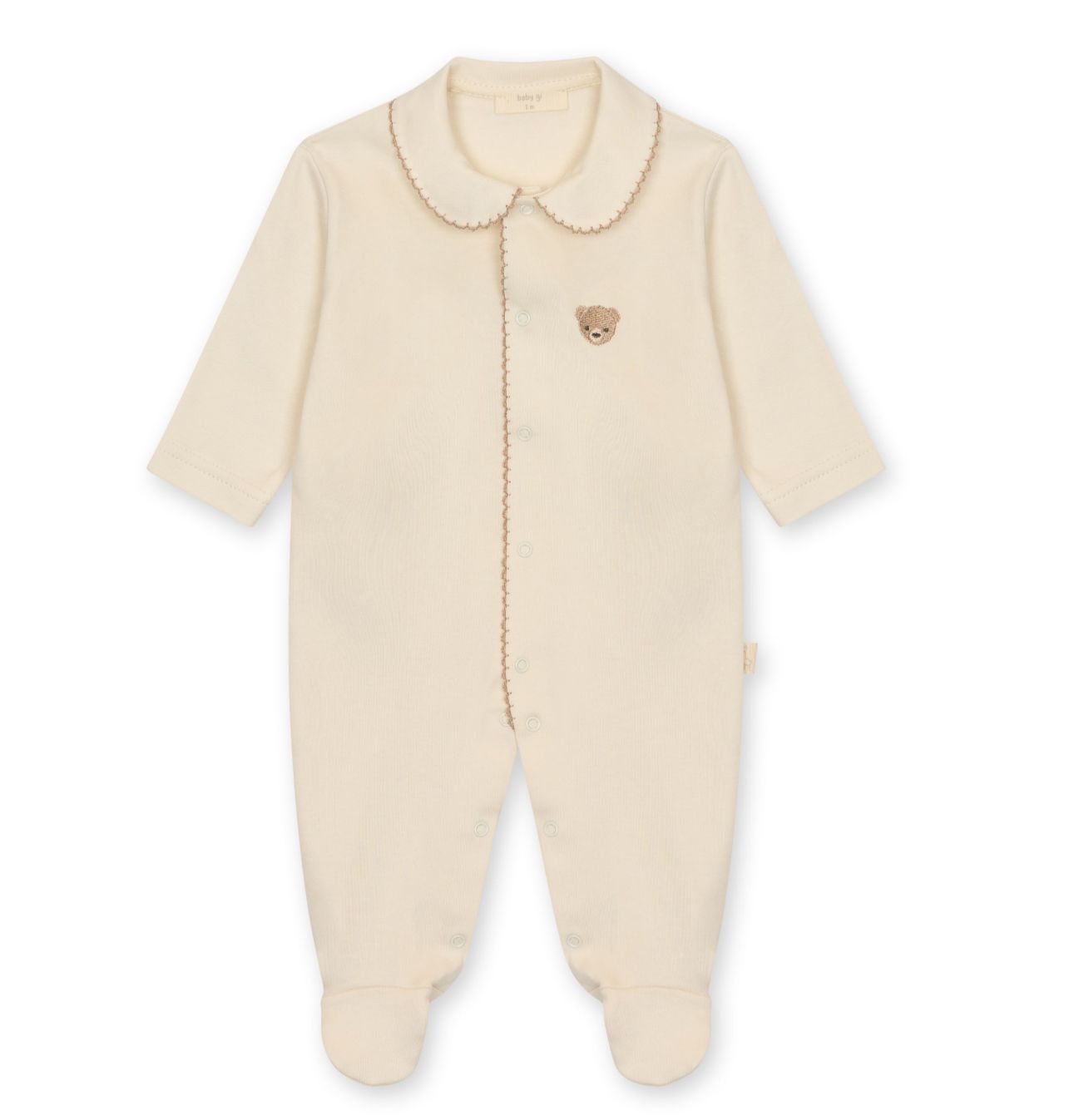 Bear Babygrow Footie - Beige