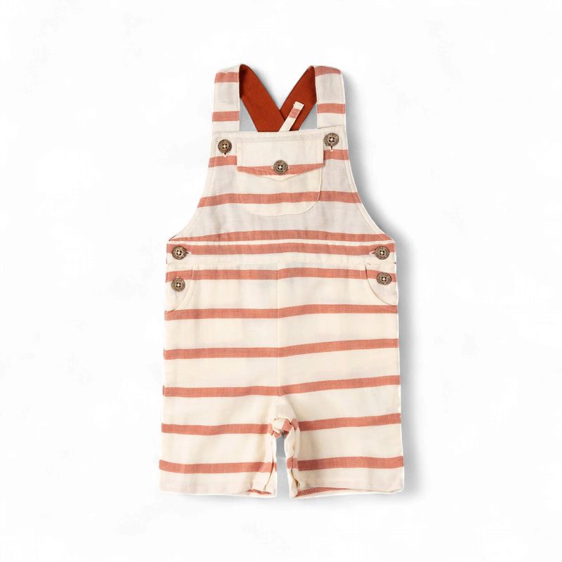 Pocket Overall Shorts - Vintage Red Stripe