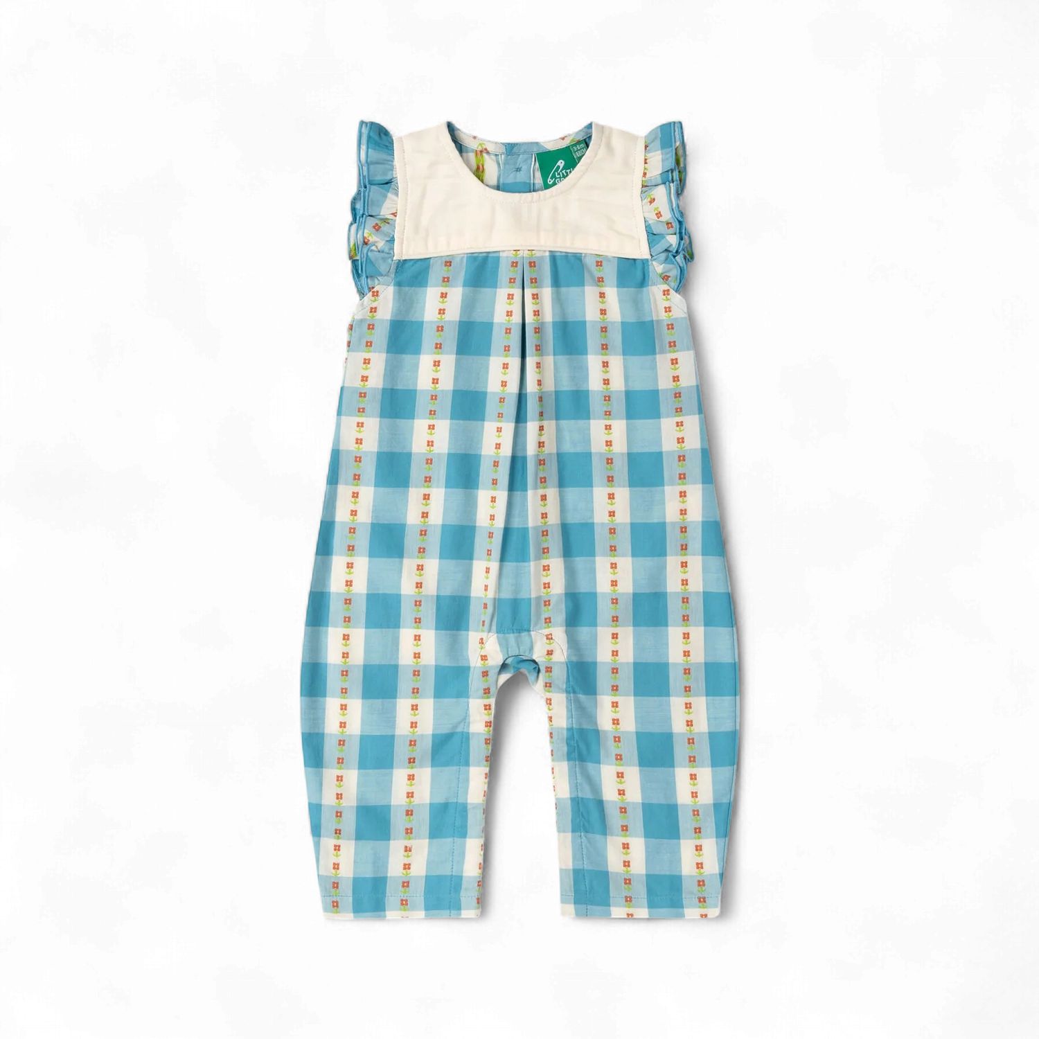 Frill Summer Romper - Blue Flowers