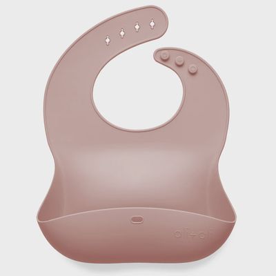 Silicone Roll-Up Baby Bib - Soft Blush