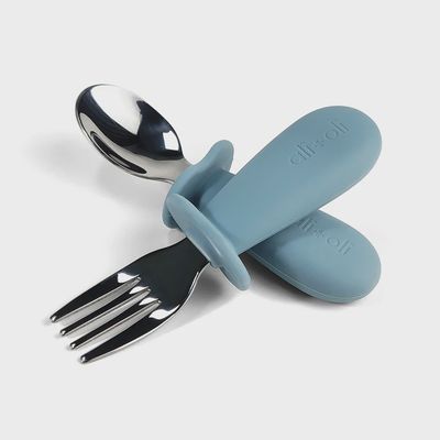 Spoon &amp; Fork Learning Set for Toddlers - Powder Blue