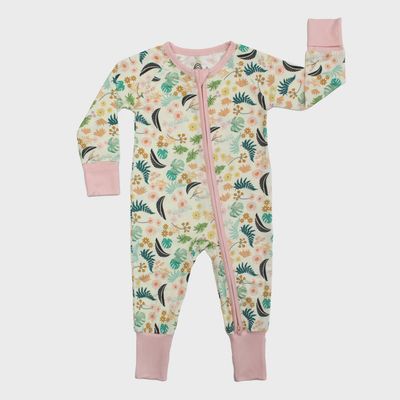 Convertible Zip Pajama - Tropical Blooms Convertible Zip Pajama - Tropical Blooms