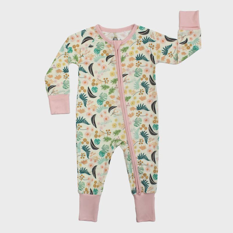 Convertible Zip Pajama - Tropical Blooms