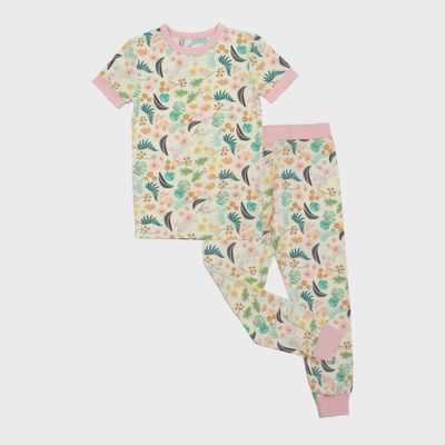 Short Sleeve Pajama Set - Tropical Blooms Short Sleeve Pajama Set - Tropical Blooms