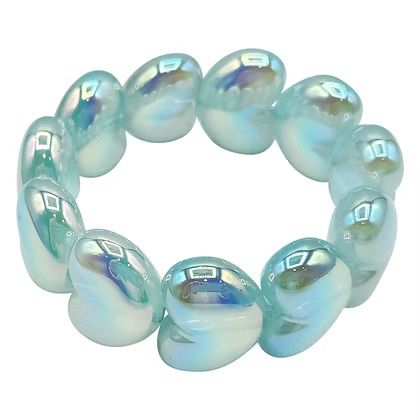 Chunky Heart Bracelet - Aqua