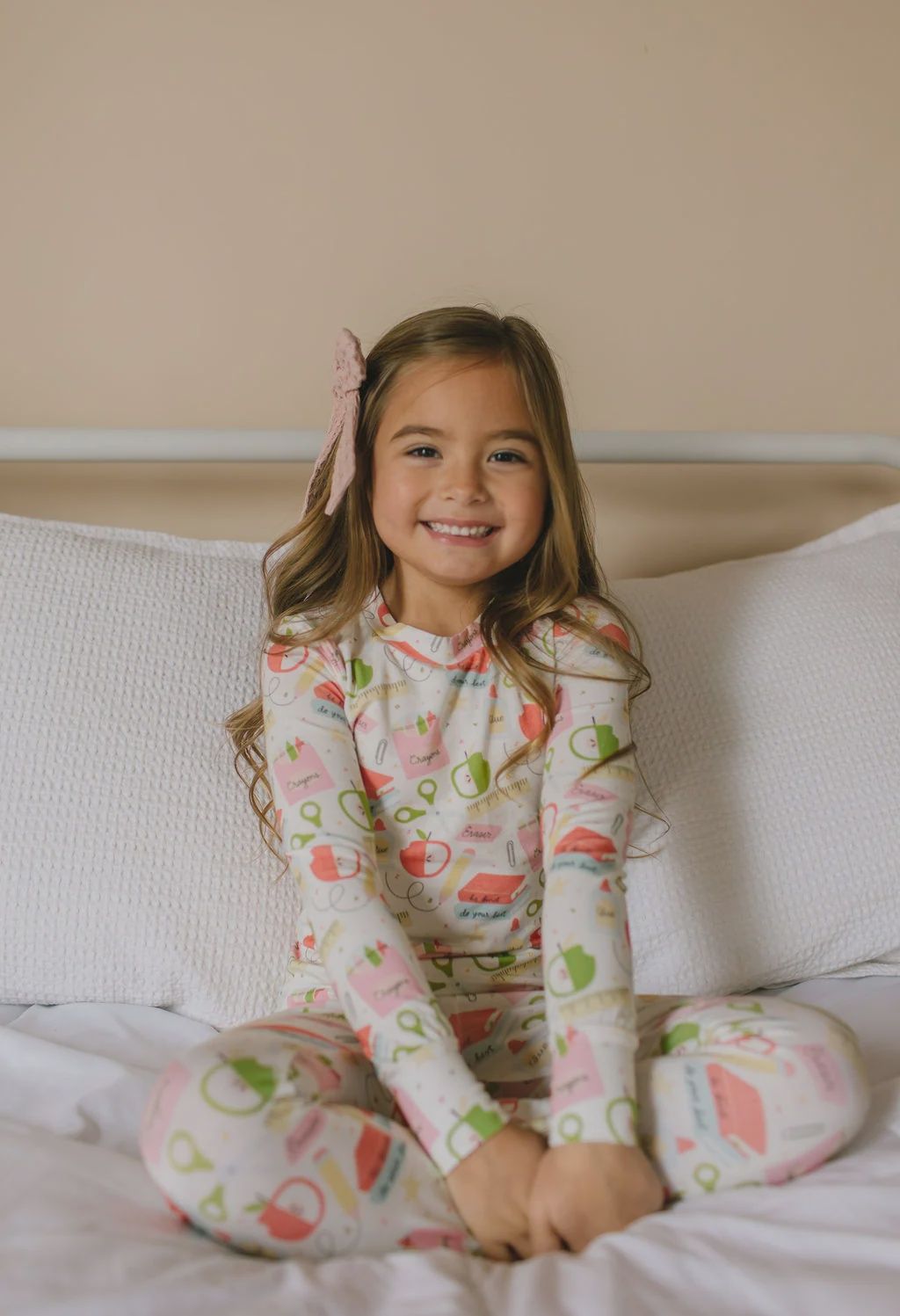 Toddler/Girls Two-Piece Bamboo Pajama - School Vibes