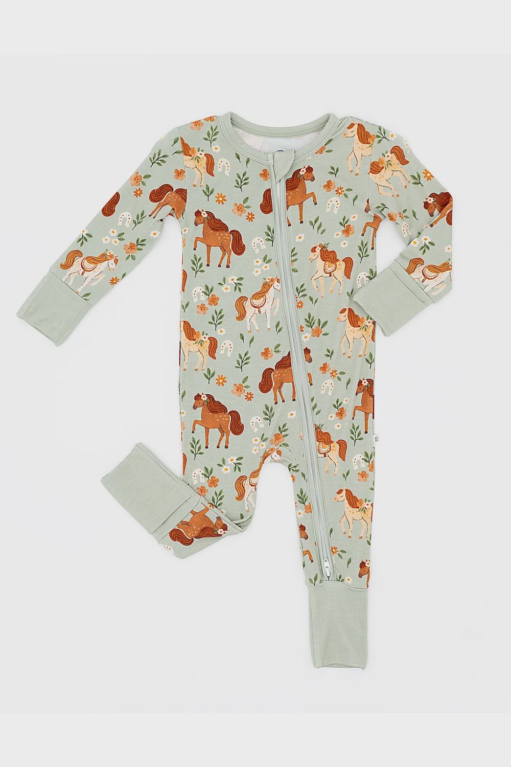 Baby Convertible Zip Pajama - Horsin' Around