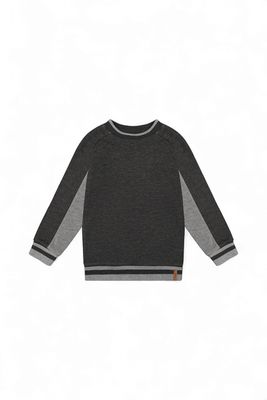 Boys Flat Back Rib Sweatshirt - Grey