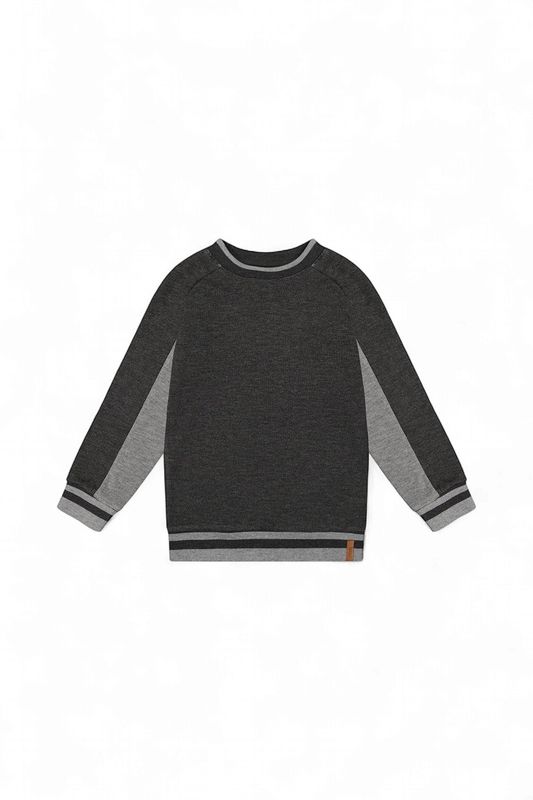 Boys Flat Back Rib Sweatshirt - Grey