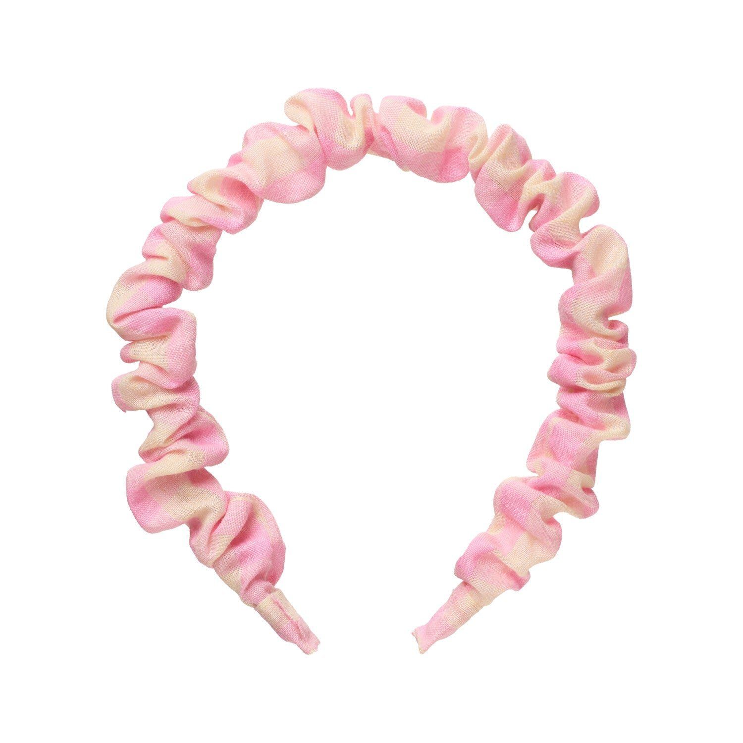 Pink Gingham Ruffle Headband