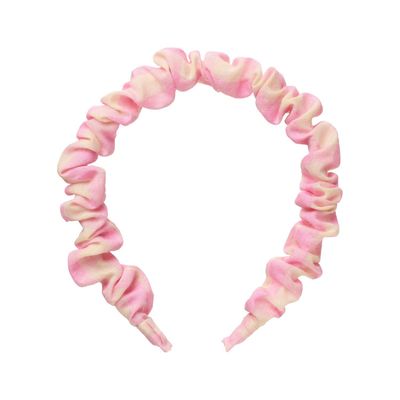Pink Gingham Ruffle Headband