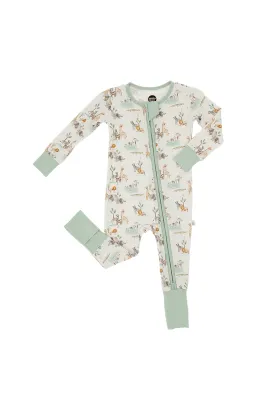 Baby Convertible Zip Pajama - Soft Savannah