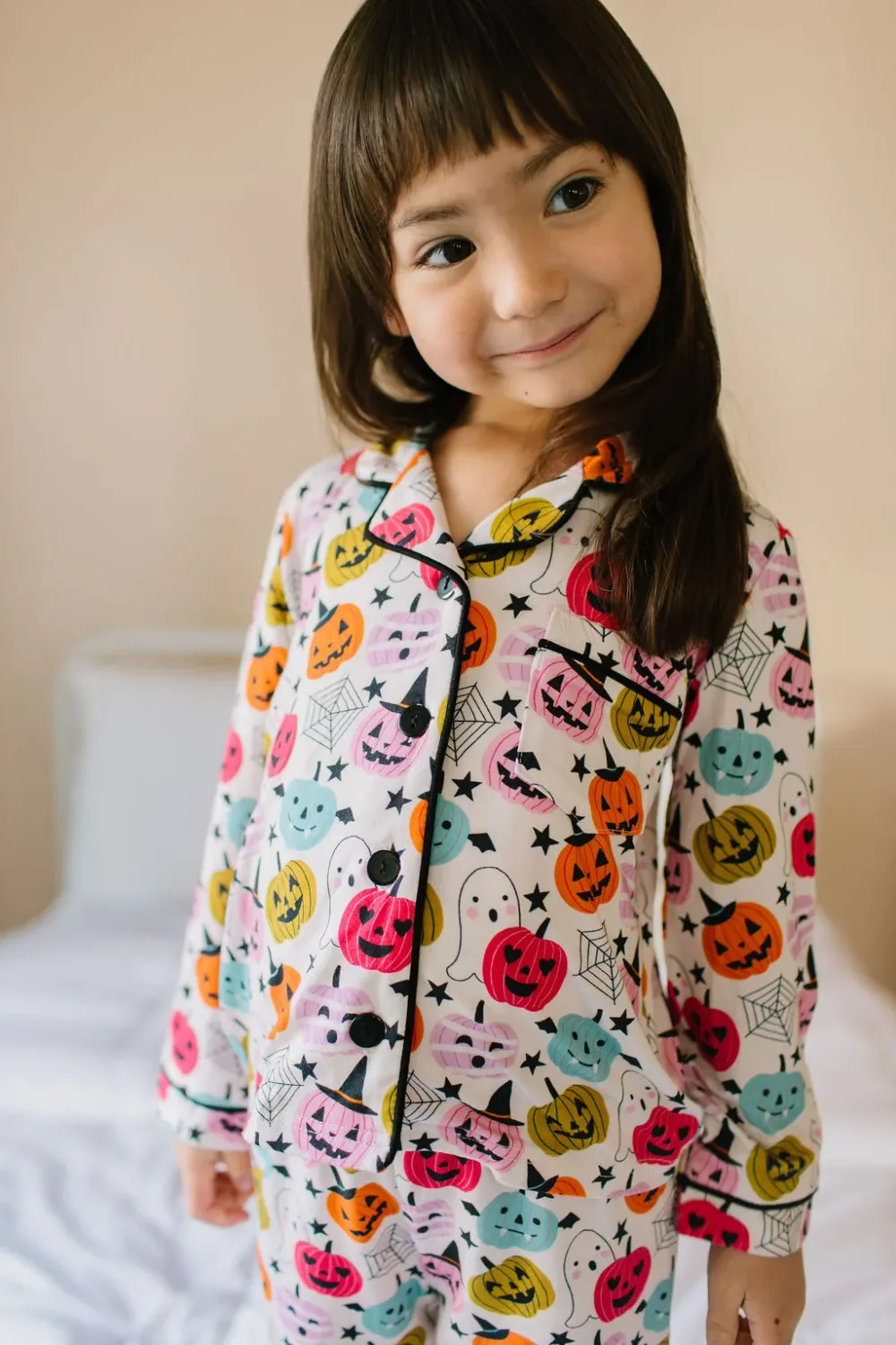Girls Two-Piece Button Up PJ Set - Boo Crew