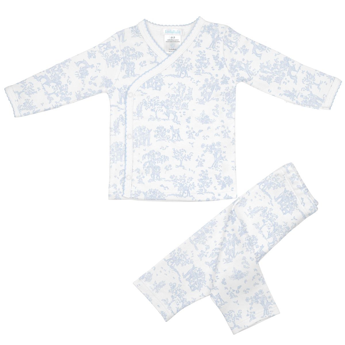 Pima Cotton Long Sleeve Set - Beautiful Fawn Blue