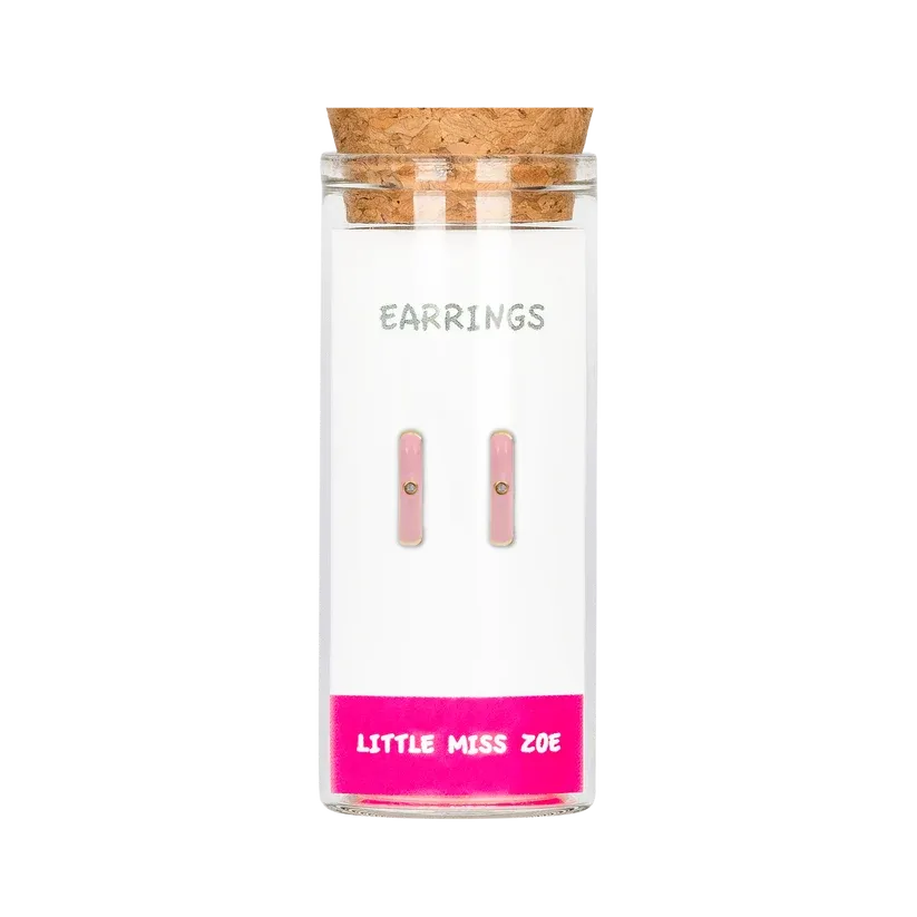 Kids Stud Earrings - Pink Hoop