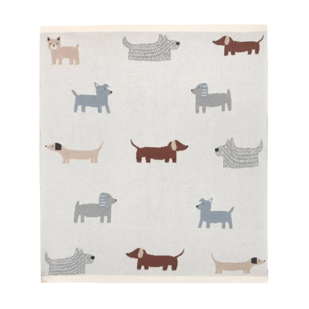 Organic Cotton Jacquard Knit Baby Blanket - Buddy Dog
