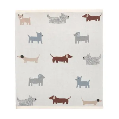Organic Cotton Jacquard Knit Baby Blanket - Buddy Dog