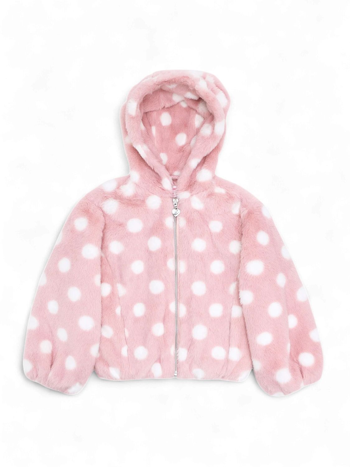 Girls' Hooded Faux Fur Jacket - Pink