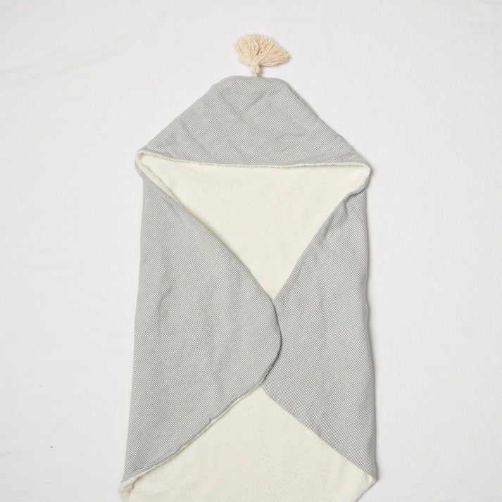 Hooded Towel - Blue Striped