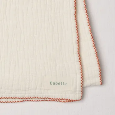 Scalloped Trim Stroller Blanket - Apricot