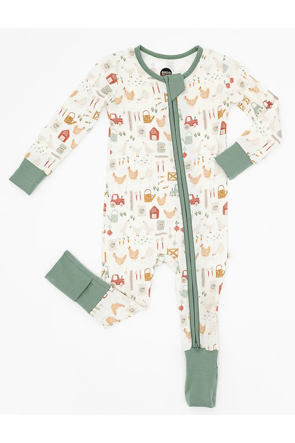 Baby Convertible Zip Pajama - Farm Fresh