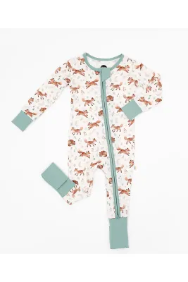 Baby Convertible Zip Pajama - Moonlit Fox
